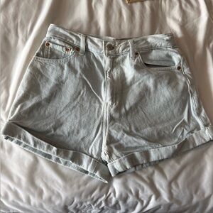 Levi's Light Wash High-Rise Denim Mom Shorts